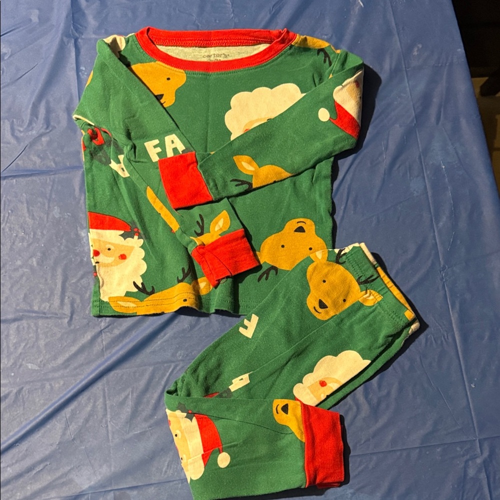 Carter's Green and Red Kids Pajama Set